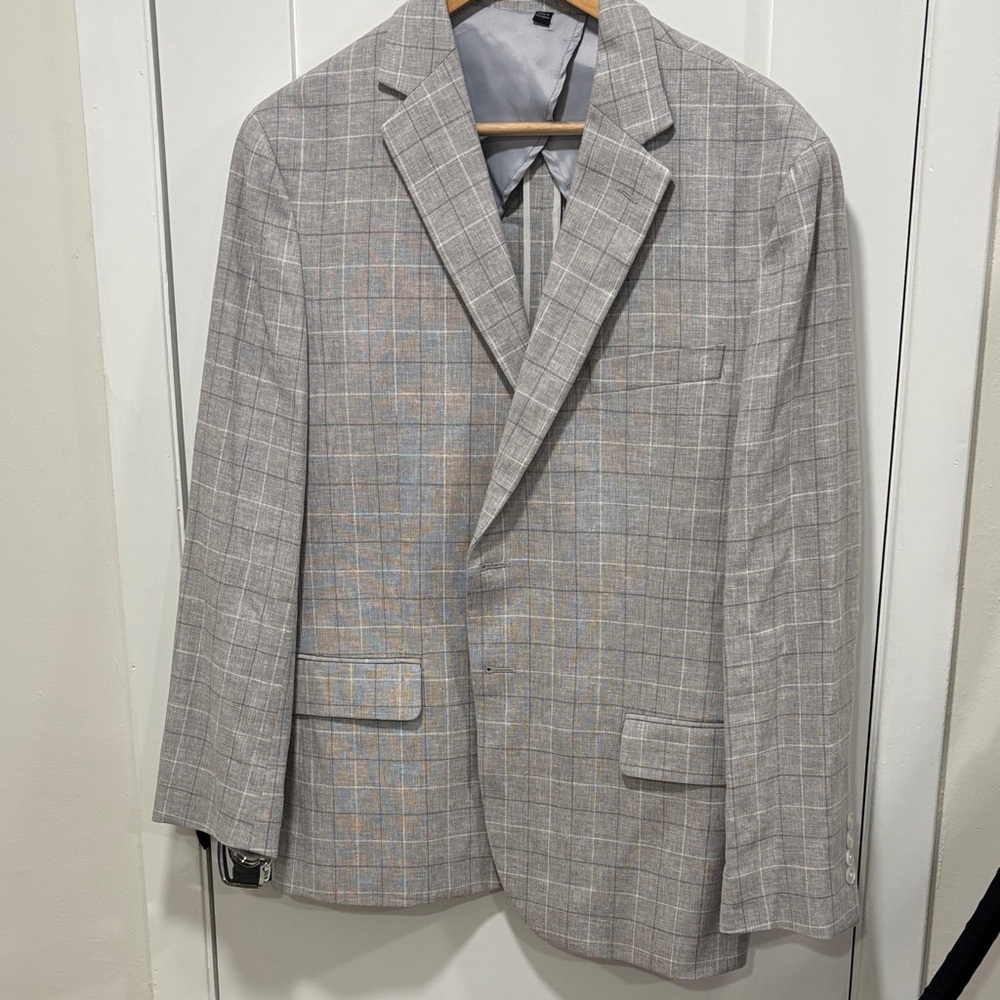 Jos. A. Bank Light Gray Checkered Blazer
